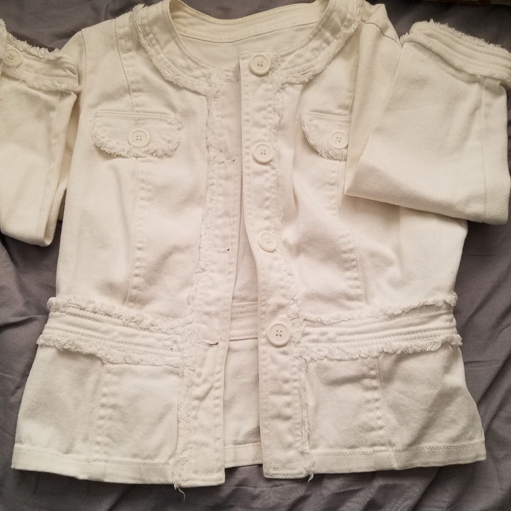 White jean jacket/blazer - Picture 1 of 1